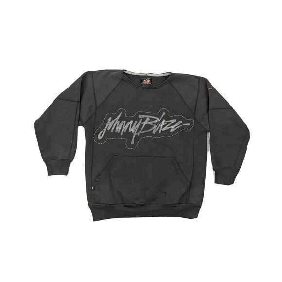 Vintage 90s Johnny Blaze Big‎ Spellout Logo Pullover Sweatshirt Method Man - Picture 1 of 12